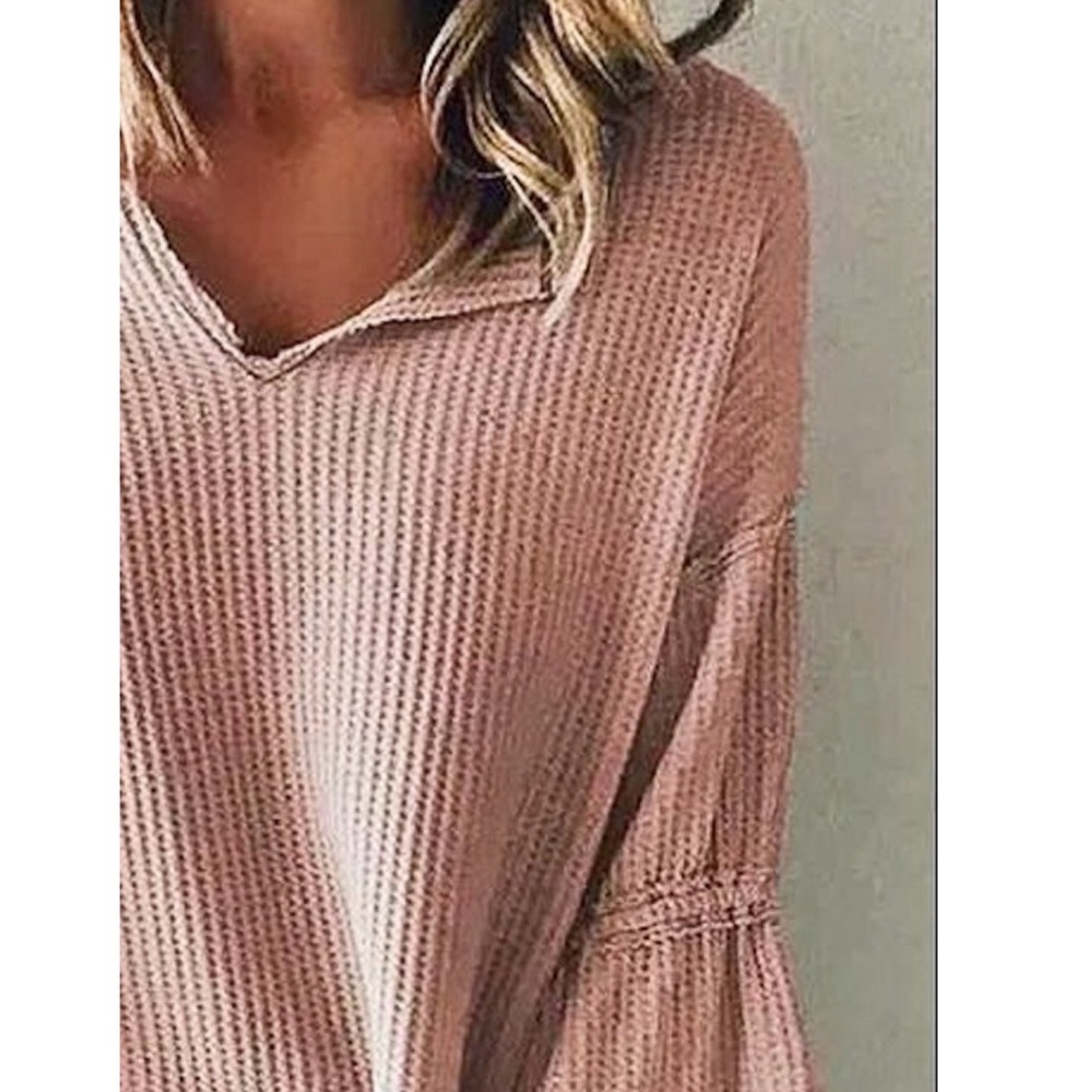 BRITNEY Light Thermal Knit Wide Sleeve Top - Picture 2 of 3